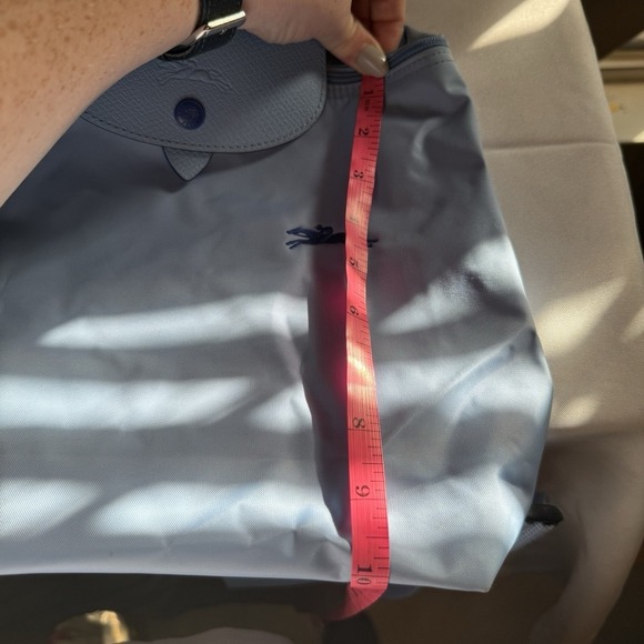 Longchamp Le Pillage Sac A Dos Nylon Leather Small Backpack Purse Bag Light Blue - Picture 13 of 14